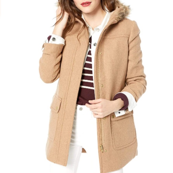 J Crew Vail Parka In Heather Saddle Tan 